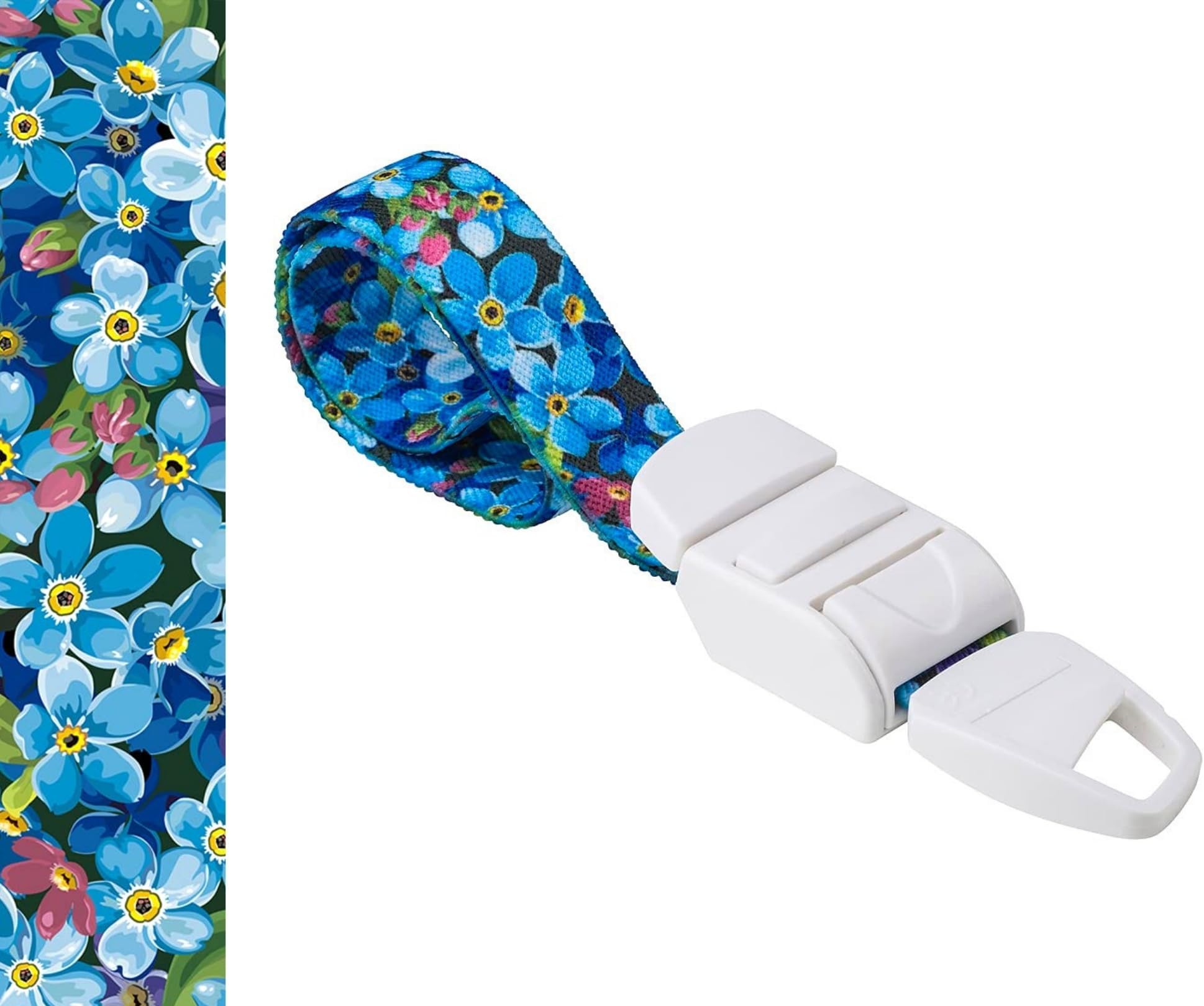 Medical Nurse Tourniquet with FLORAL BLUE FORGET-ME-NOT Pattern with ABS Plastic Buckle Latex Free Elastic Band Perfect for Doctors, Nurses, Students and Paramedics