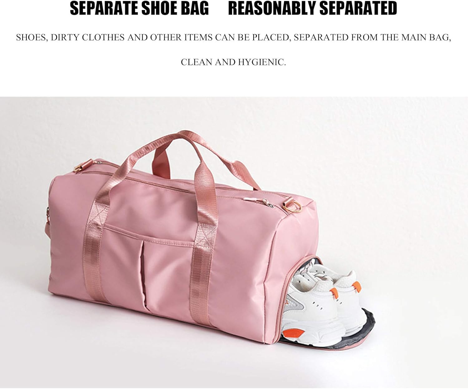 Gym Bag with Shoe Compartment and Wet Pocket Nylon Waterproof Duffel Bags for Traveling Shoe Bag Sports Bag Dance Bag for Girls Travel Bags for Women Mens Overnight Bag Gym Equipment