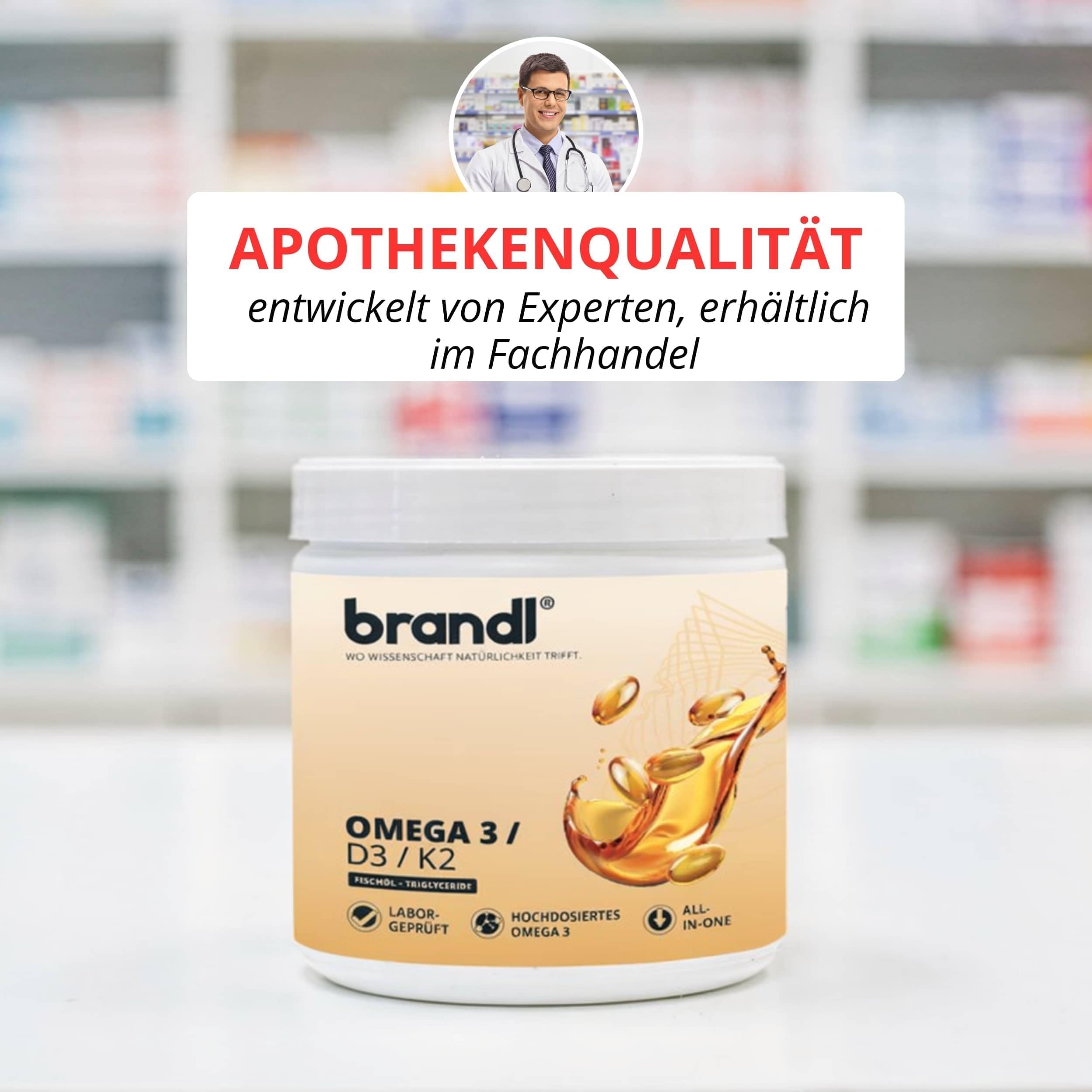 Vitamin D3 K2 Omega 3 Premium Kapseln hochdosiert – Made in Germany mit Fischöl Omega 3 – Optimiert für Sportler – 240 Kapseln – unabhängig laborgeprüft Verhältnis 2:1 EPA - DHA