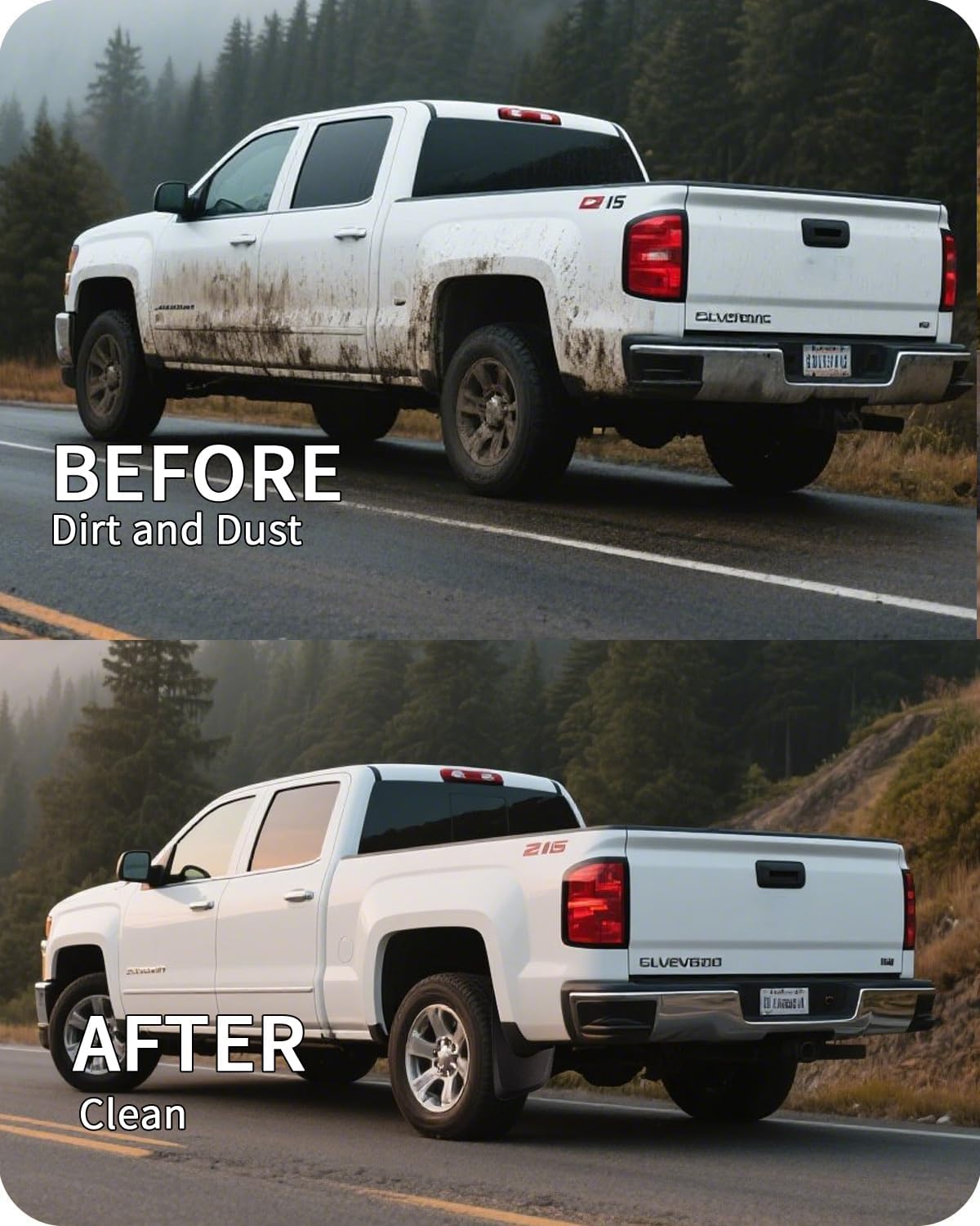 Heavy Duty Mud Flaps for Trucks - 4PC No-Drill Splash Guards Compatible with 2014-2018 Chevy Silverado 1500 & 2015-2018 Silverado 2500HD/3500HD, Front & Rear Mud Guards