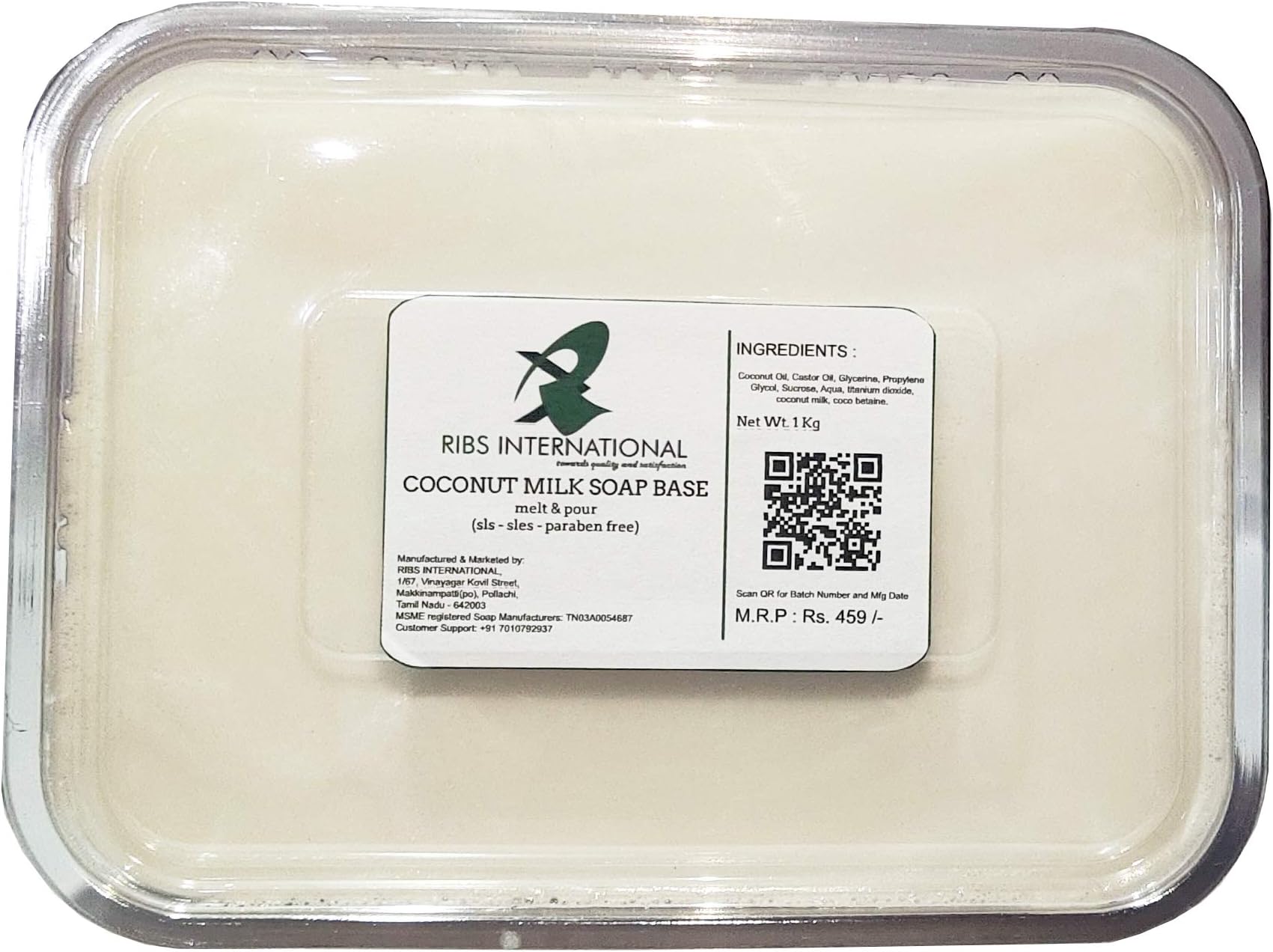 Melt and Pour Soap Base, 1 kg (Coconut Milk Soap Base)