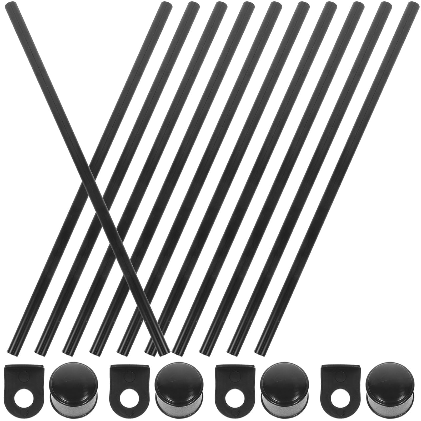 Support à cheville rond noir Toddmomy en ABS avec crochets pour mur de salle de réunion