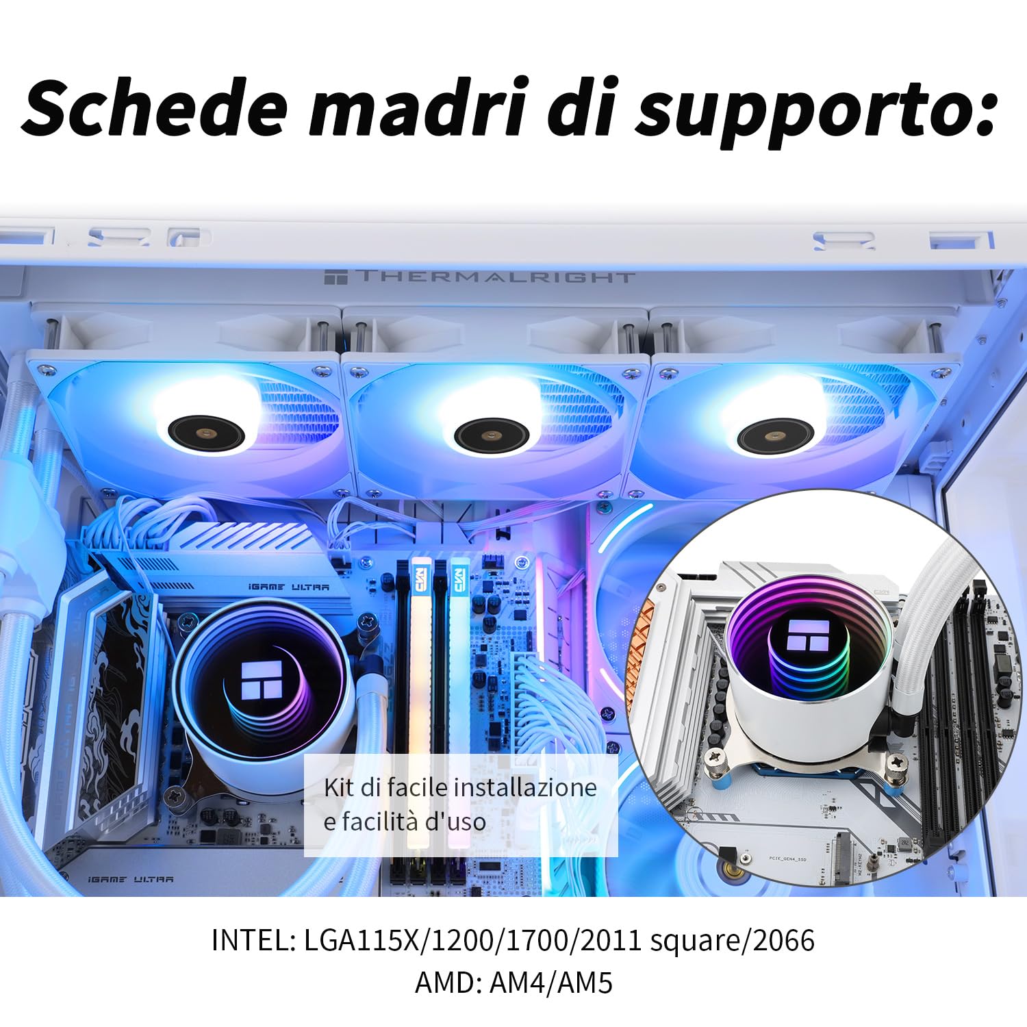 TR Frozen Notte 360 WHITE ARGB V2 CPU-Kühler, Wasser-CPU-Kühler, Spezifikationen des CPU-Kühlers 360 weiß, Dual-Lüfter PWM, S-FDB -Kugellager, geeignet für AMD/AM4, AM5, LGA1851