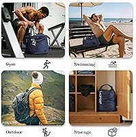 Vista 7 de Bolsa de lavandería de viaje, bolsa de viaje de compresión al vacío, bolsa de viaje, impermeable, húmedo/seco, ahorro de espacio, bolsa