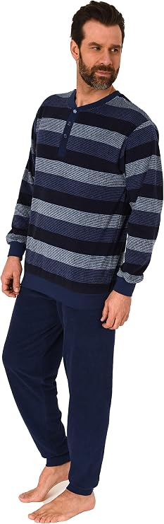 Pijama Largo De Rizo Para Hombre Normann - Manga Larga Con Puños, Tallas Grandes Disponibles | Composición 80% Algodón, 20% Poliéster