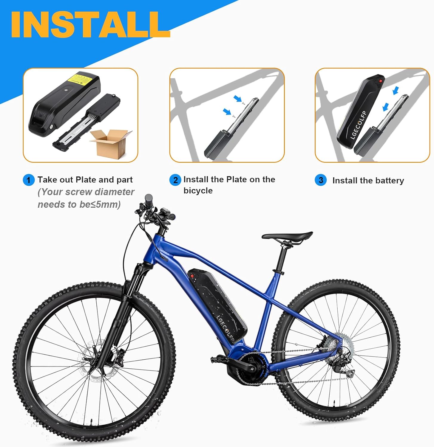 36V 48V 52V-10AH 13AH 15AH 20AH Ebike Battery Pack with 3A Fast Charger and 30A BMS,Ebike Lithium Battery for 0-1200W Motor…