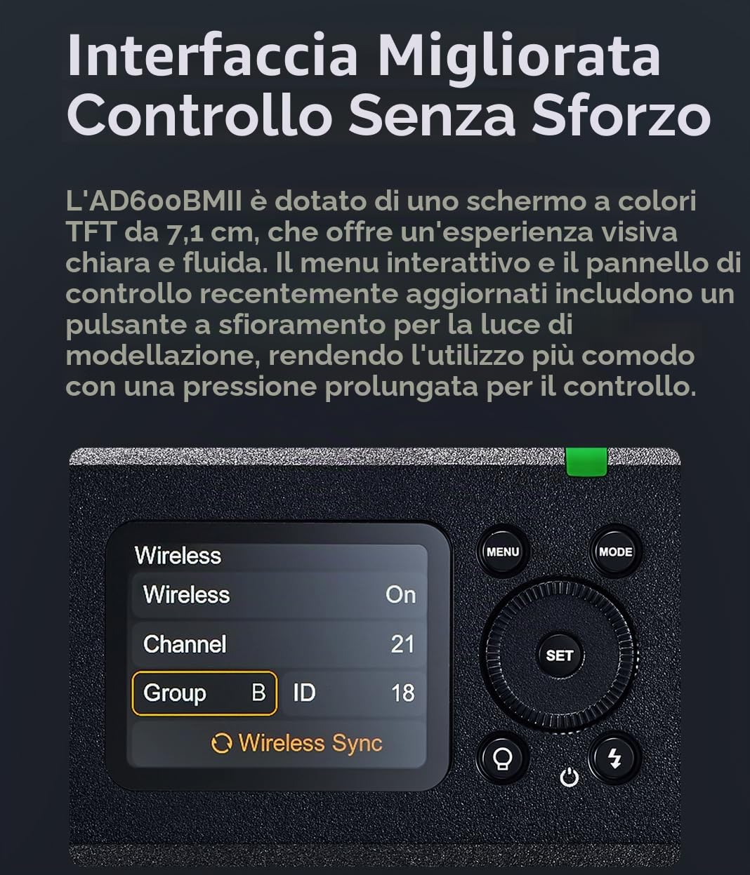 GODOX AD600BMII AD600 BM II 600 W Flash Bowens Mount Flash Speedlite per esterni, 2,4 G Wireless TTL 1/8000 s HSS, 0,01-1,9S Tempo di riciclaggio, 40 W, Luce di modellazione