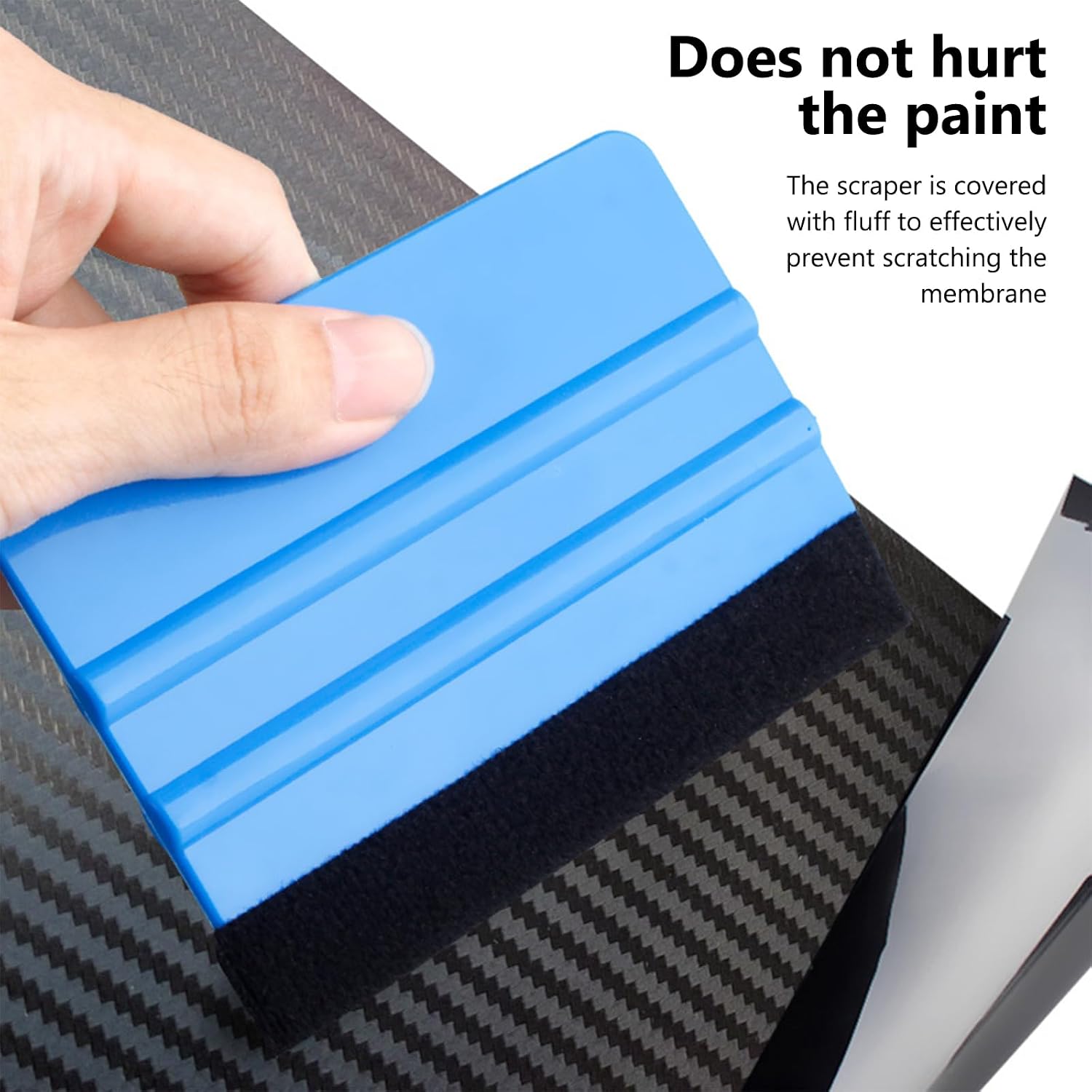 Car Velvet Film Scraper, Color Changing Film Sticking Tool, Used for Car Film Sticking and Decal Sticking. Reduce Vehicle Scratches- Blue 8-Pack