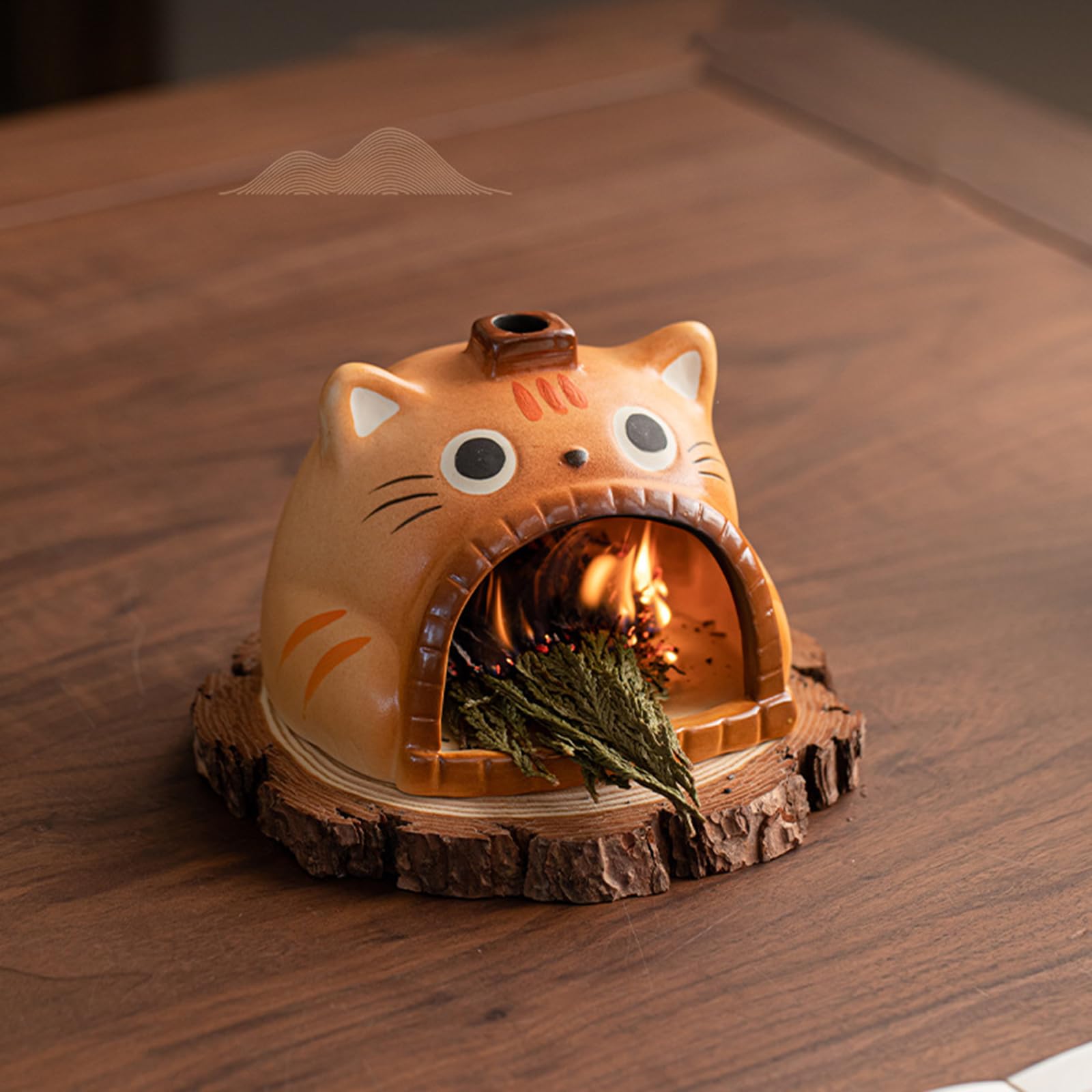 Bruciaincensi in Ceramica a Forma Gatto Vassoio Portaincensi Santo in Legno Caminetto per Appassionati Aromaterapia e Decorazioni per la Casa Bruciaincensi in Ceramica Meditazioni Incensieri