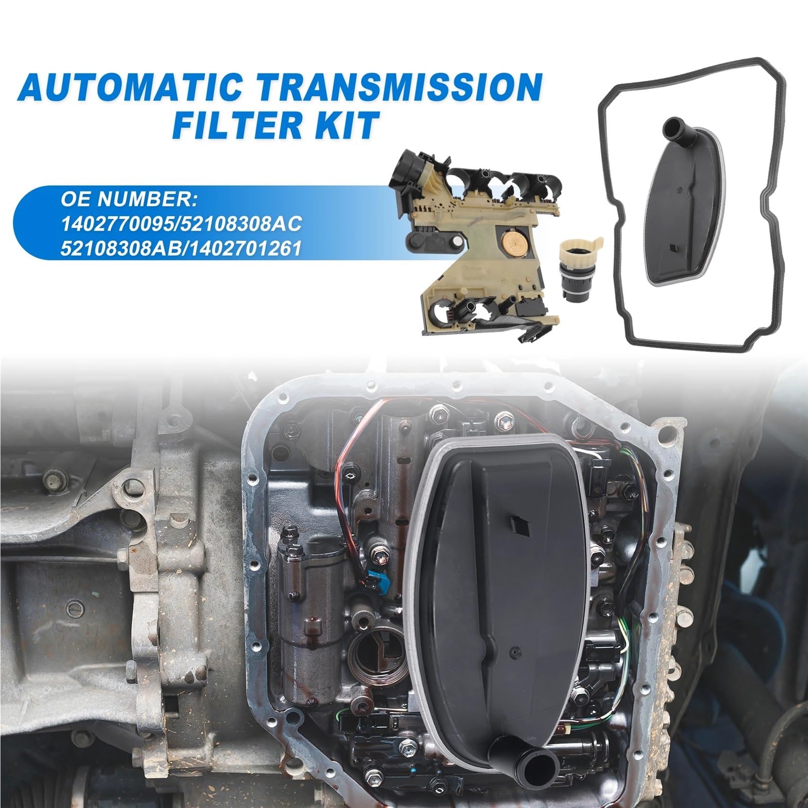 Cárter Estanque‌ Kit de Junta Filtro y Conector del Sensor Velocidad la Placa conductora transmisión Compatible con Chrysler 300 Compatible Luxury Cárter Recambio‌