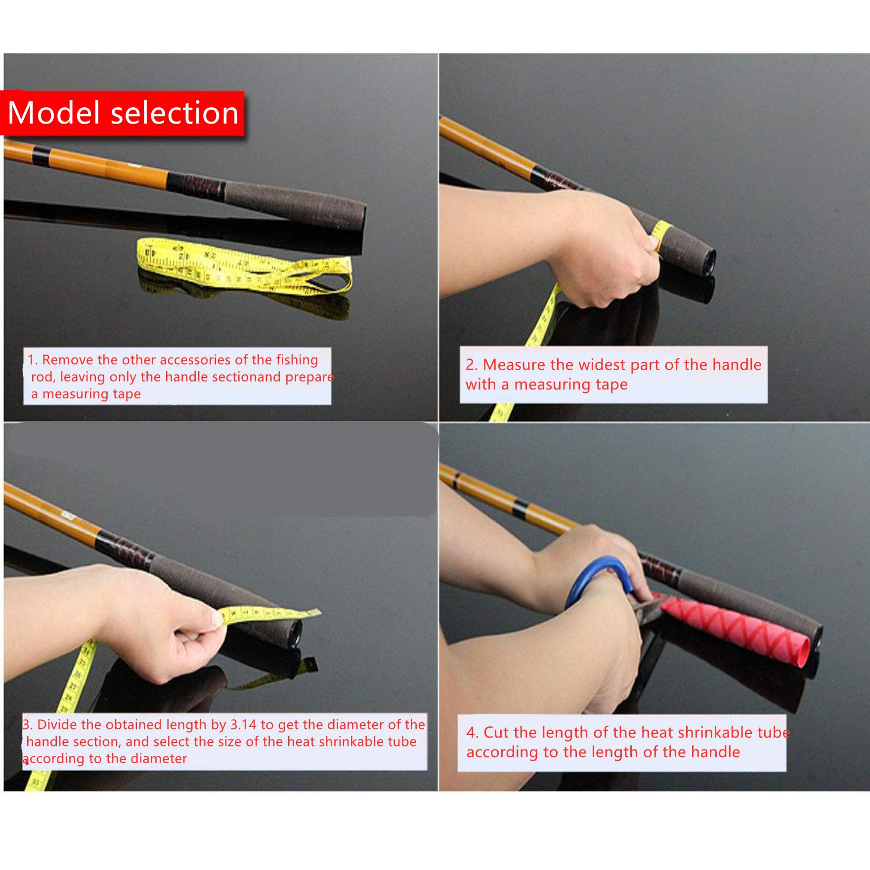 Tubo de Envoltura termorretráctil X-Tube Antideslizante Impermeable para Caña de Pescar y Mango