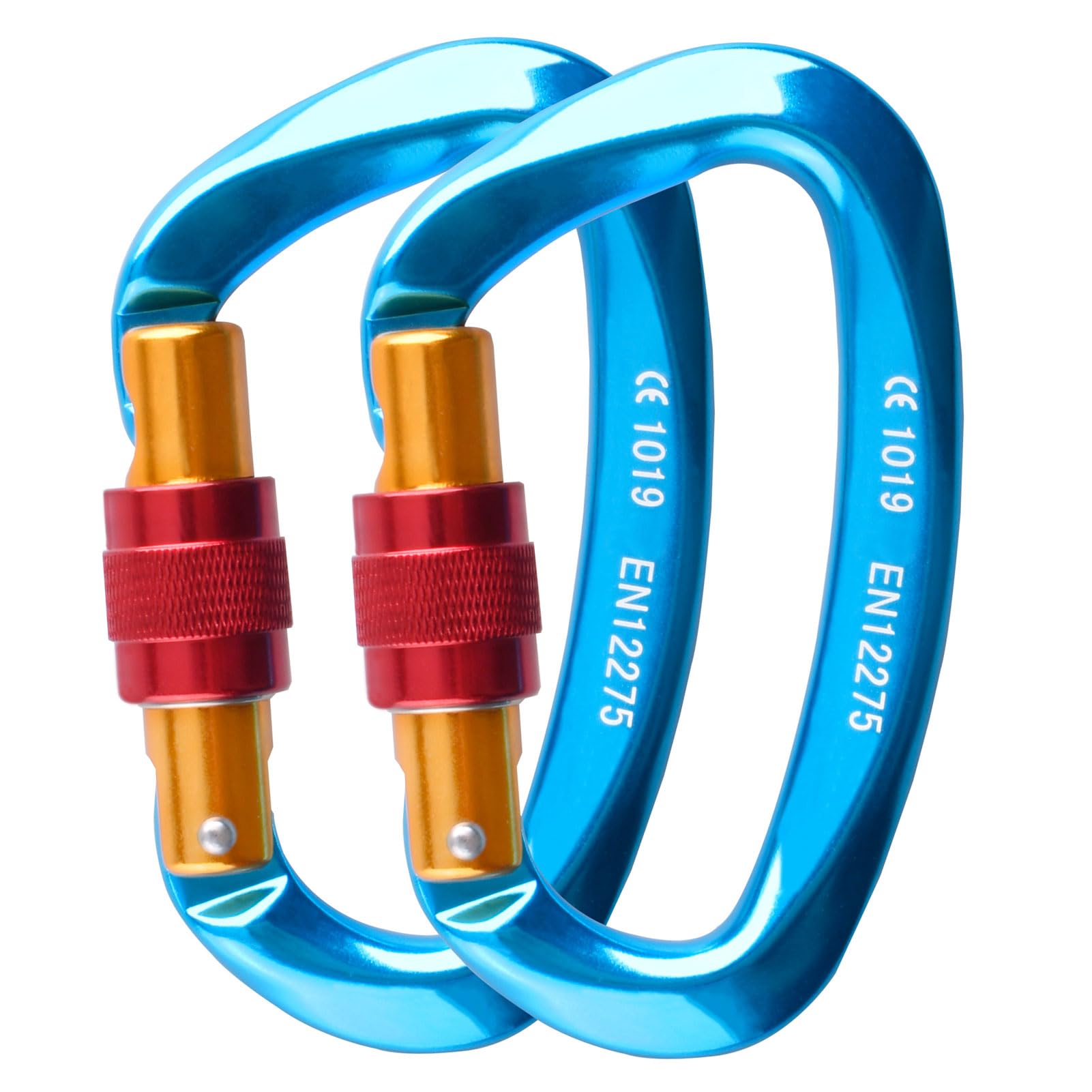 Mousqueton Escalade Azarxis 25 KN – Verrouillage Vis, D-shape, 82 G, Lot De 2 Ou 4, Pour Hamac, Randonnée, Corde