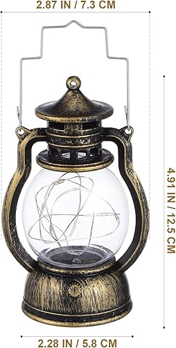 Miniatura 2 de TEHAUX 1pc Retro linterna de mano decorativa lámpara de queroseno creativa barra colgante lámpara para el hogar escena vibe iluminación (con batería)