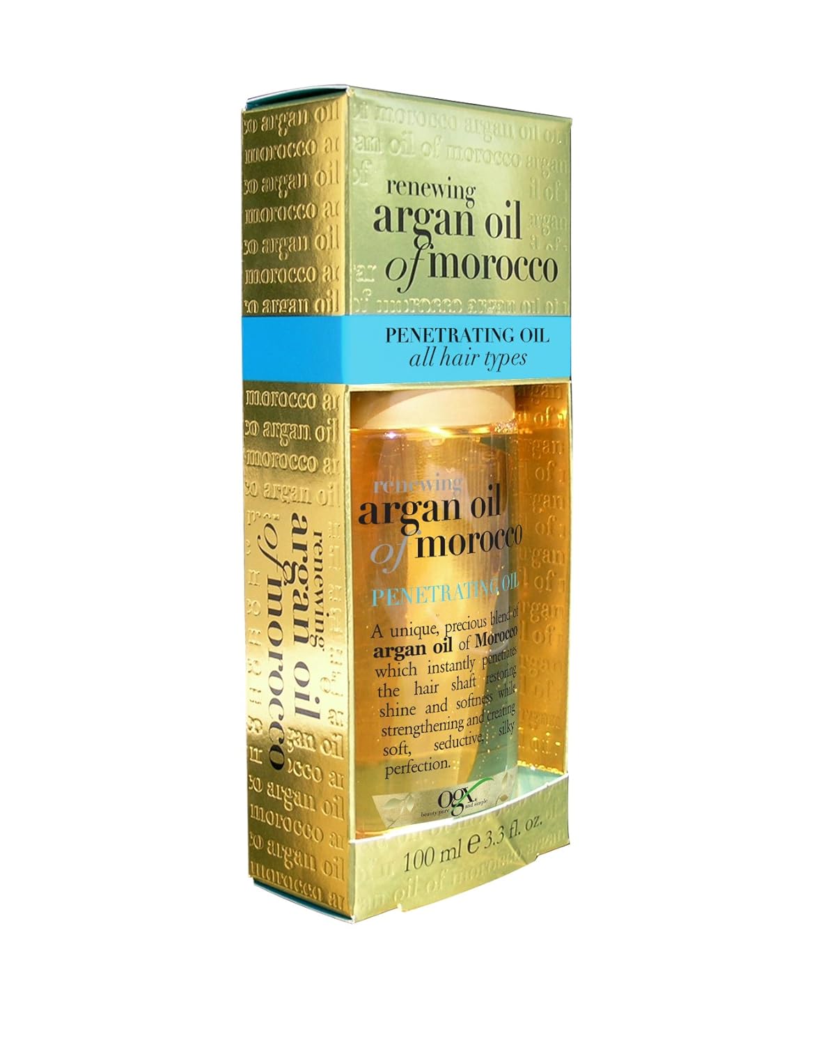 OGX Renewing + Argan Oil of Morocco Penetrating Hair Oil Treatment, Moisturizing & Strengthening Silky Hair Oil for All Hair Types, Paraben-Free, Sulfated-Surfactants Free, 3.3 fl oz : Beauty & Personal Care