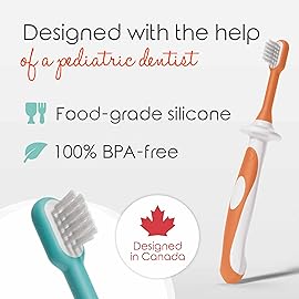 Cherish Baby Care Toddler Toothbrushes 1-2 Years (4-Pack) - BPA-Free & Safety-Tested Kids Toothbrush Kit, Designed by a Pediatric Dentist, Soft-Grip Toothbrush for Kids, My First Toothbrush Set