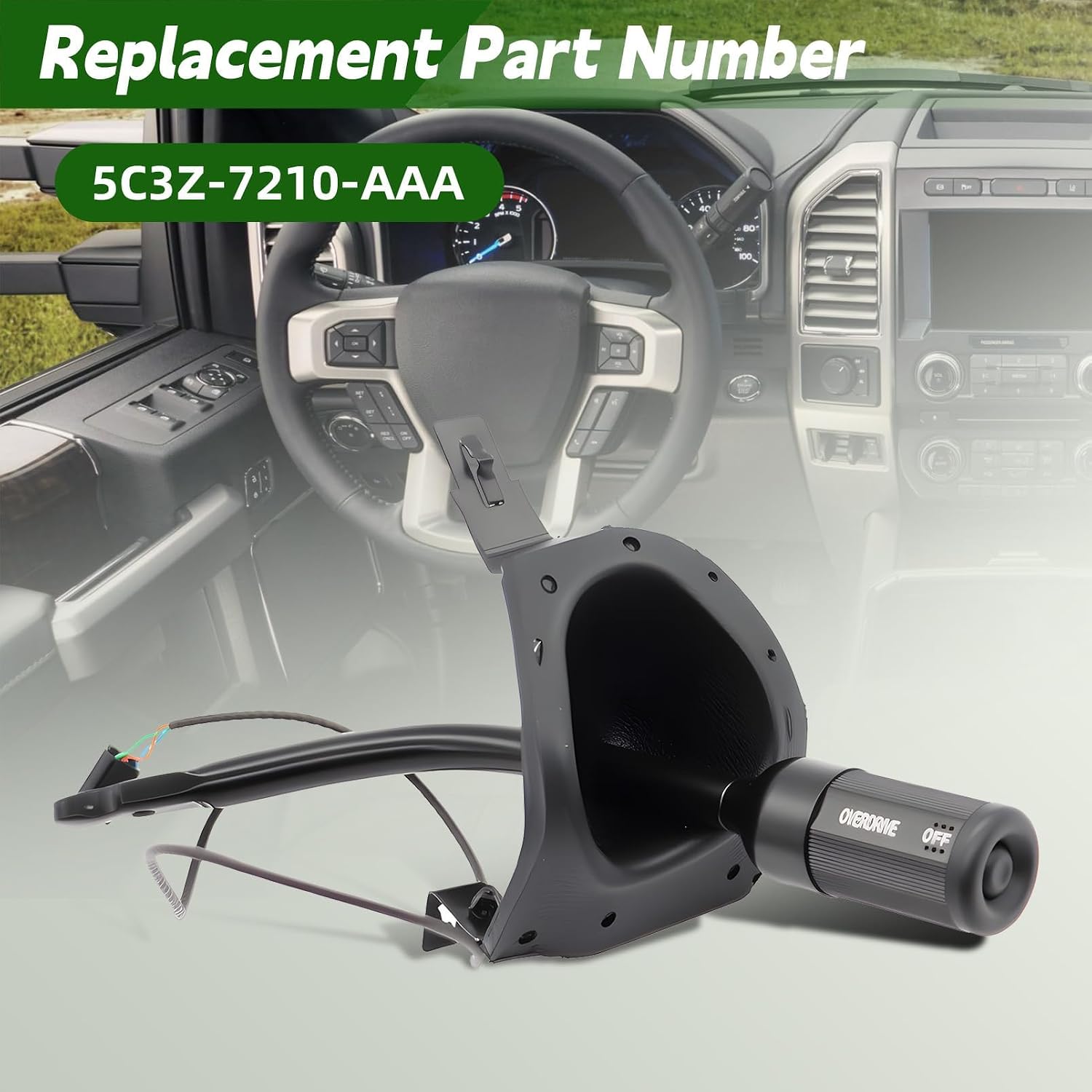 Shifter Lever Arm with Overdrive Switch 5C3Z-7210-AAA Compatible with F Series 150 250 350 450 E-150 E-250 E-350 E-450 E-550 Expedition Excursion 1992-2002