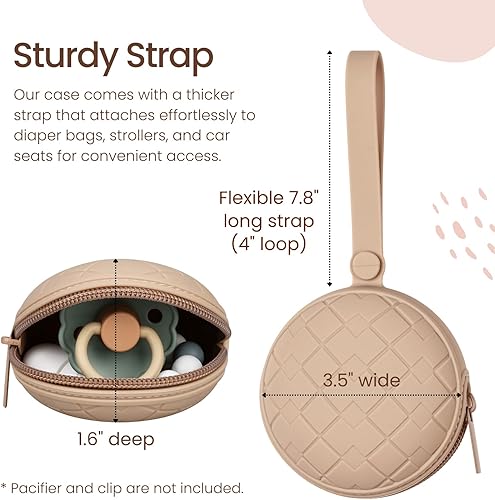 Miniatura 2 de Estuche para chupete, paquete de 2 fundas de silicona para bebé, contenedor protector de almacenamiento que se fija a cochecitos y bolsas de pañales