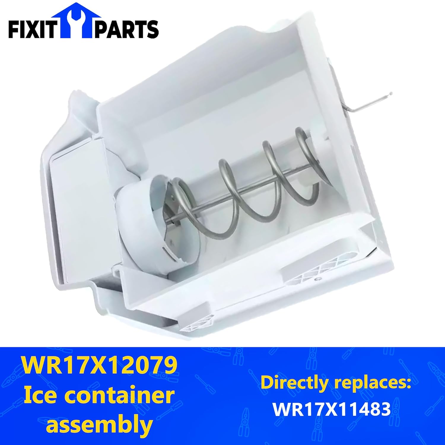 US-Based & Operated Supplier WR17X12079 Genuine OEM Ice Container Assembly Replaces WR17X11483 for GE Refrigerators