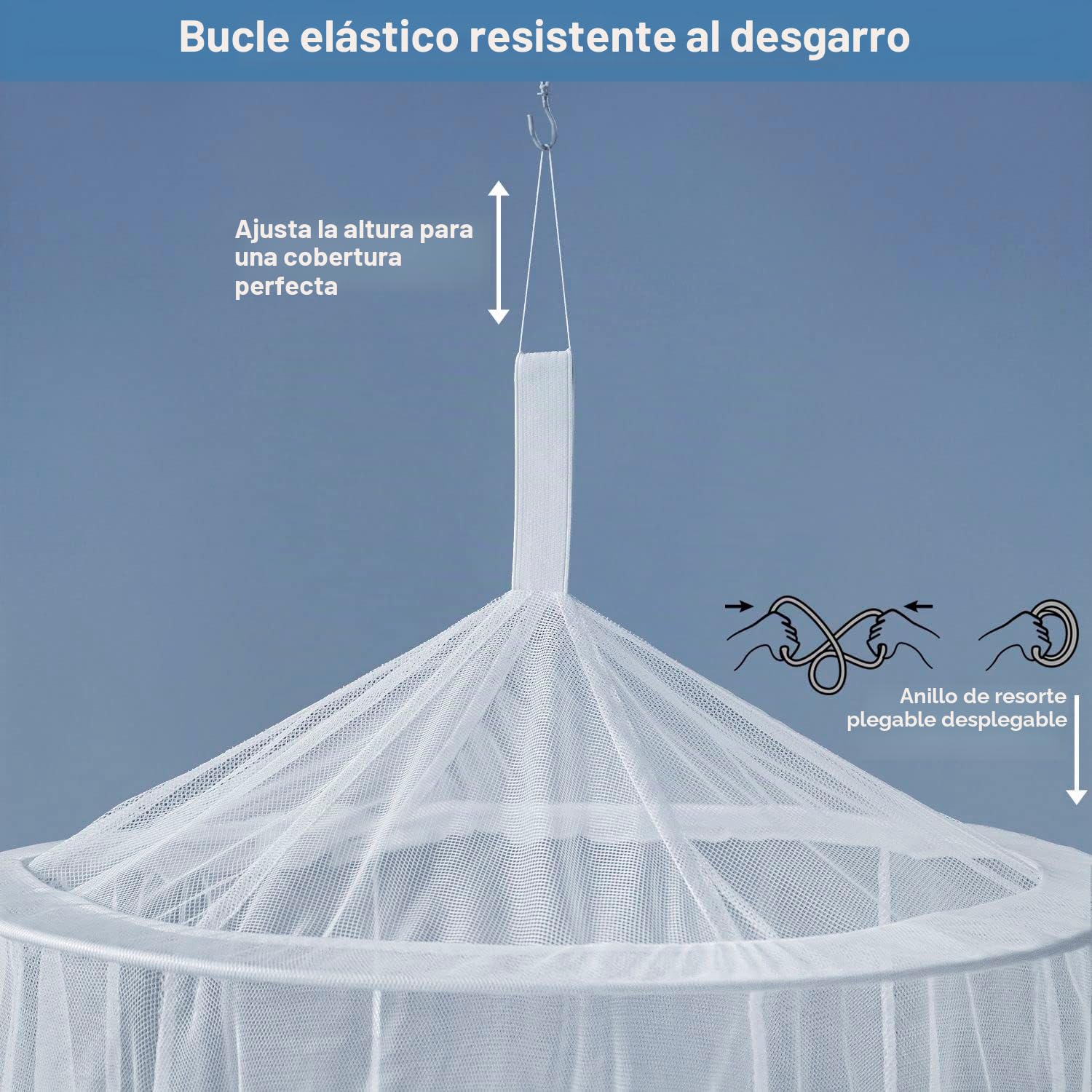 Malla Mosquitera para Camas Extra Grandes Blanco – 2 Aperturas a los Lados y Kit para Colgar en el Dosel de la Cama – Materiales Ligeros de Calidad y Fácil Instalación para Hogares y Viajes
