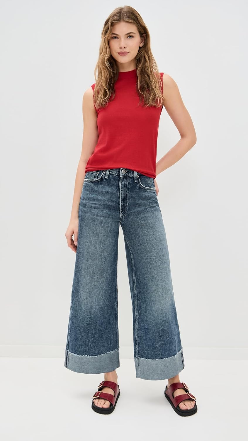 rag & bone Women's Sofie High Rise Ankle Wide Leg Jeans - Image 5