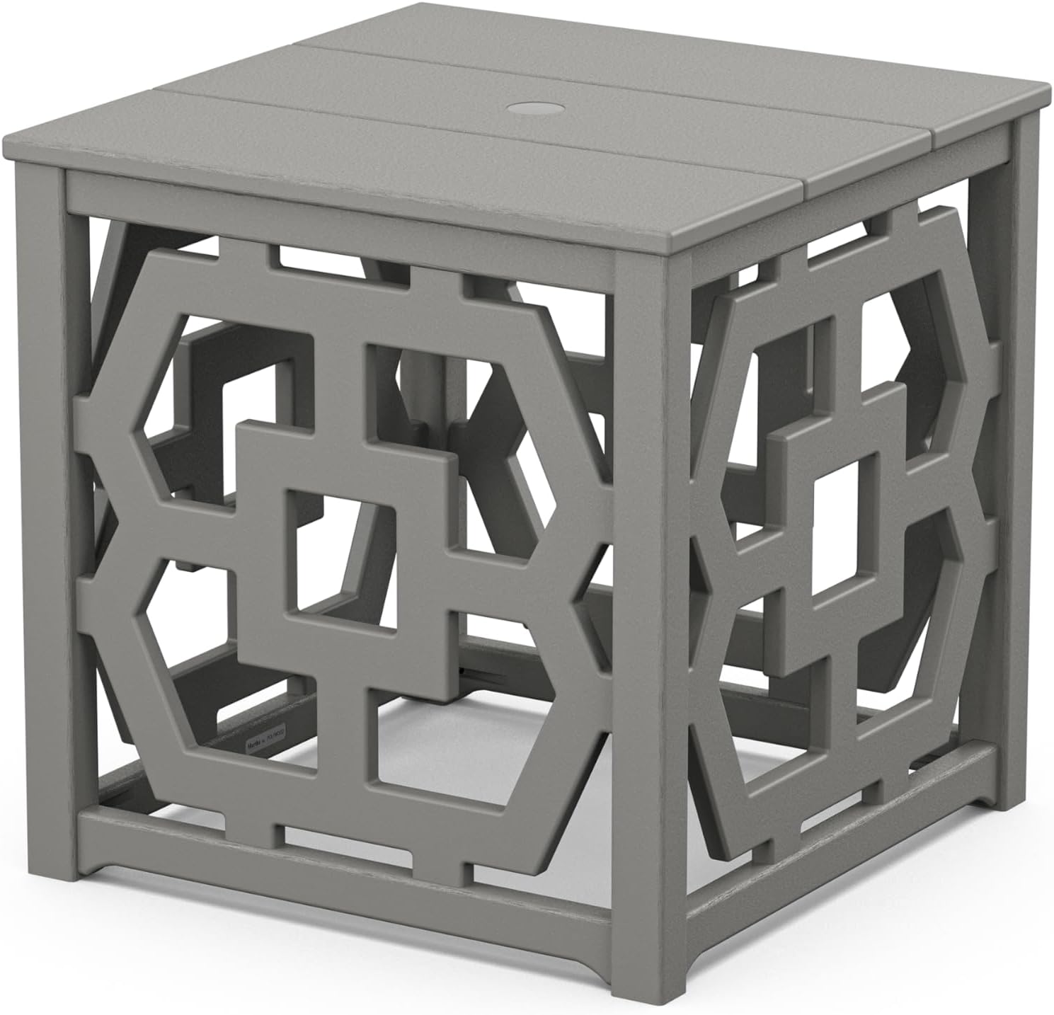 Martha Stewart by POLYWOOD® Chinoiserie Umbrella Stand Accent Table in Black