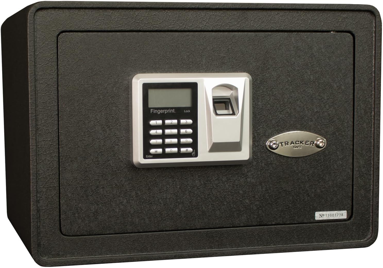 Tracker Safe, 0.817 cu. ft. Steel Security Safe, Biometric Lock, Lock Type Biometric, Model# S10