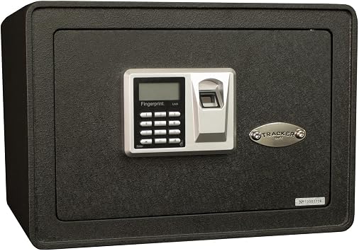 Tracker Safe, 0.817 cu. ft. Steel Security Safe, Biometric Lock, Lock Type Biometric, Model# S10