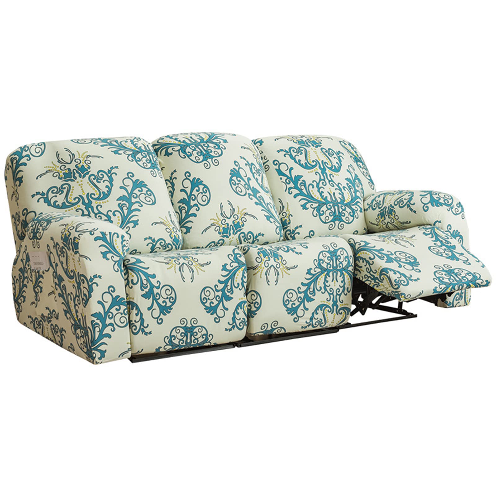 Funda para sofá perezoso verde de 3 plazas jacquard para tardes de cine en casa