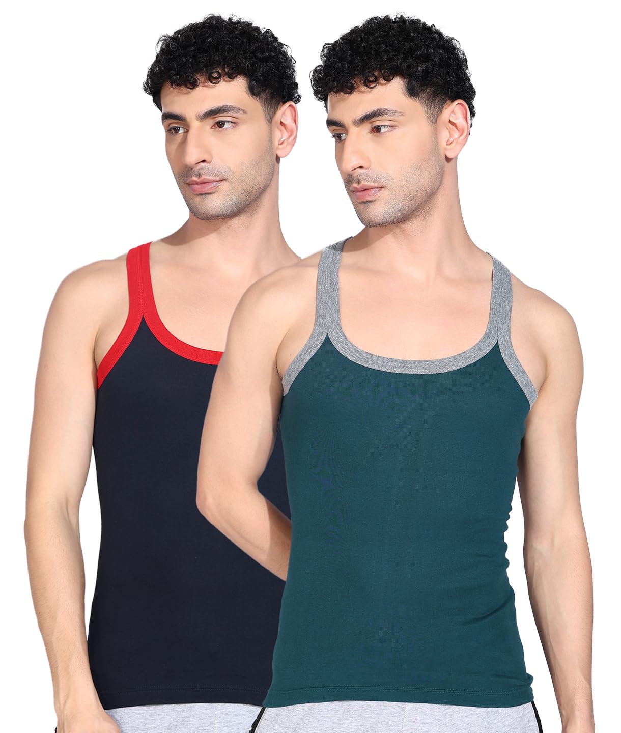 dollar bigboss Men's Assorted Solid Combed Cotton Racerback Styled Gym Vest (Colour May Vary)-picture-35