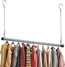Adjustable Wardrobe Rod, 38-63cm Telescopic Clothes Rod Clamp Rod Hanging Stainless Steel Cabinet Extendable for Bedroom Wardrobe/Silver