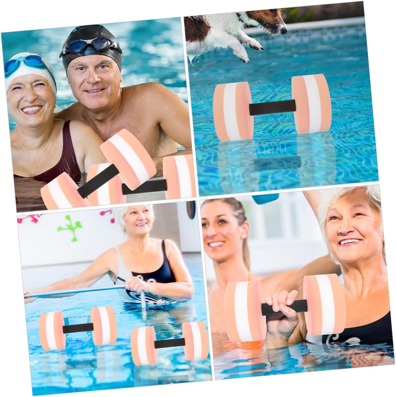 4Pcs Water Dumbbells for Pool Exercise Lightweight Aquatic Weights for Water Aerobics Fun Swim Accessories for Strength and Balance for Cardiovascular Fitness