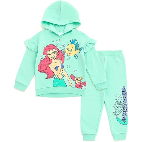 Little Mermaid Clothes for Girls: Minnie Mouse Lilo & Stitch Fleece Hoodie & Pants Outfit