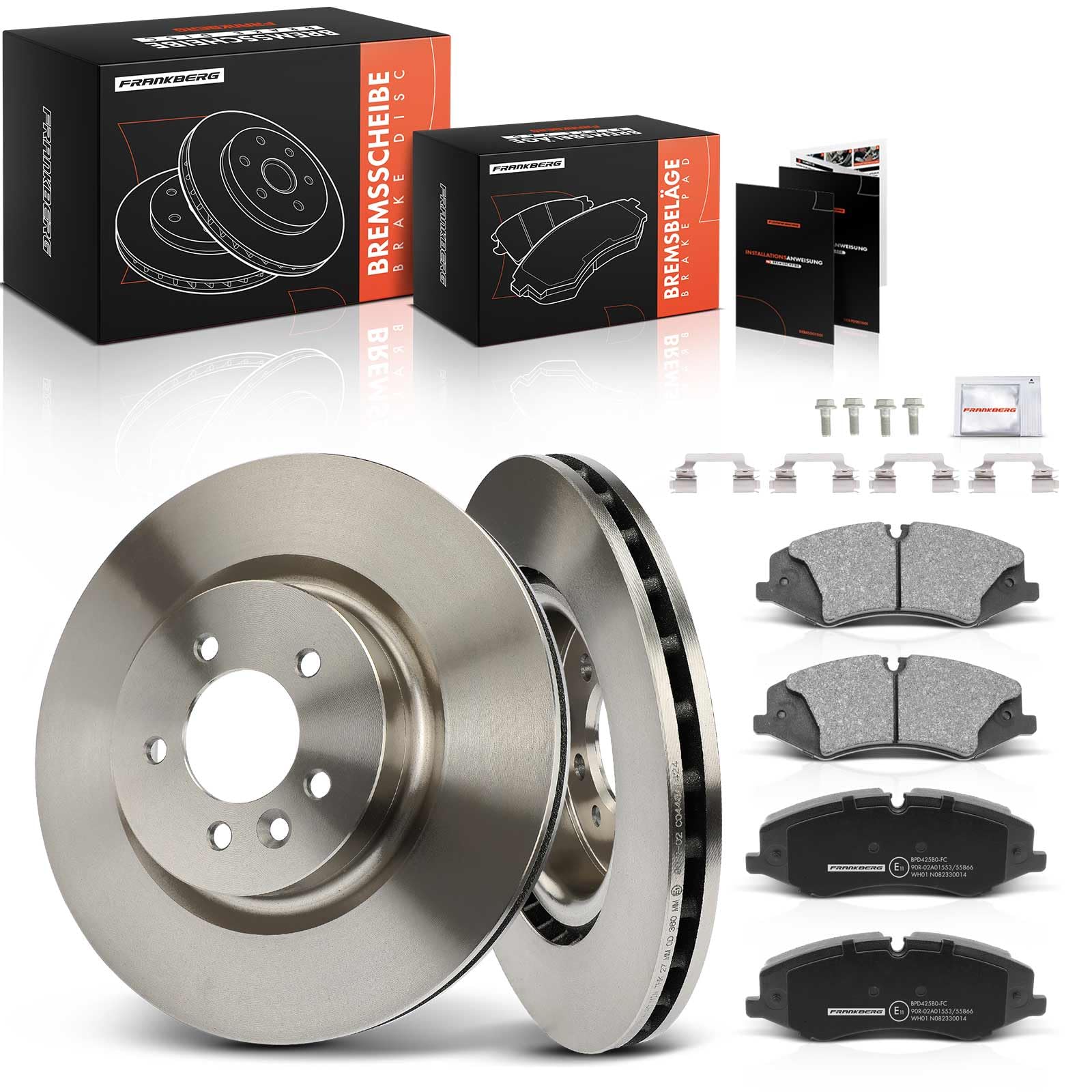 Frankberg Bremsensatz Vorne Kompatibel mit Range Rover Sport L494 L320 Bremsscheiben Bremsbeläge