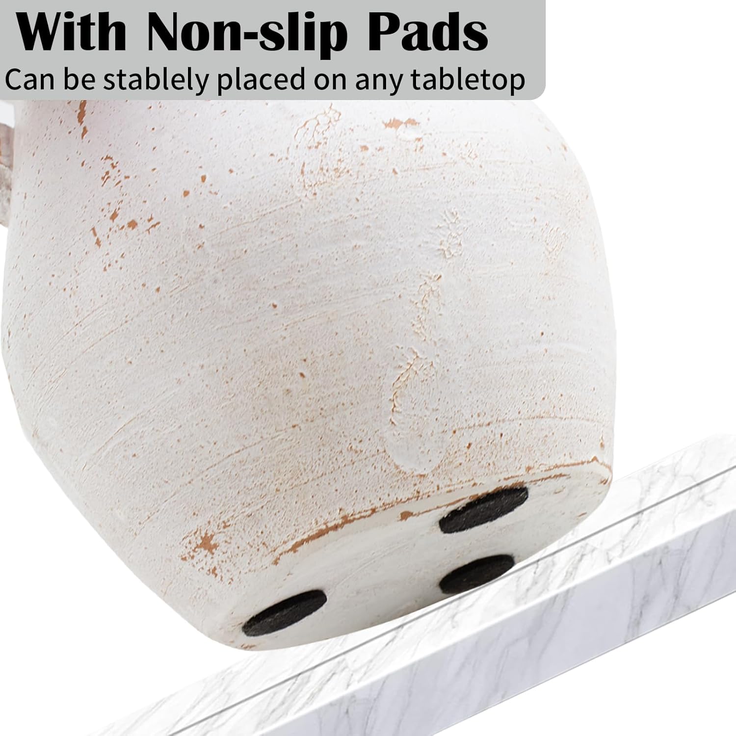 Rustic Kitchen Utensil Holder for Countertop, 7.6x4.9In Large Ceramic Cooking Utensil Crocks for Countertop, with non-slip pads, Morden Farmhouse Vintage Kitchen Counter Decor