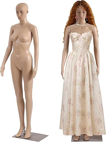 Maniquí femenino de cuerpo completo de 69 pulgadas, modelo de forma de vestido con ajustable desmontable posable, forma de ropa de maniquí femenino