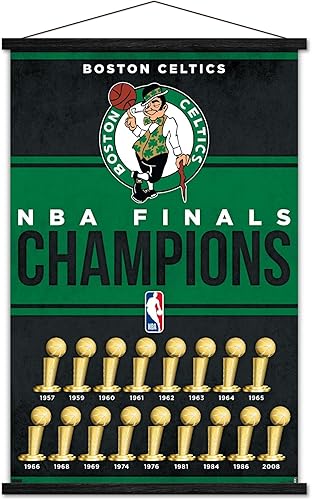 Trends International NBA Boston Celtics - Champions 23 Wall Poster with Magnetic Frame