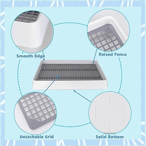 Miniatura 3 de FHTONGE Bandeja de Arena para Conejito de Indias para Jaula, Bandeja de Arena con Rejilla para Conejitos de Indias, Bandeja Rectangular Pequeña para