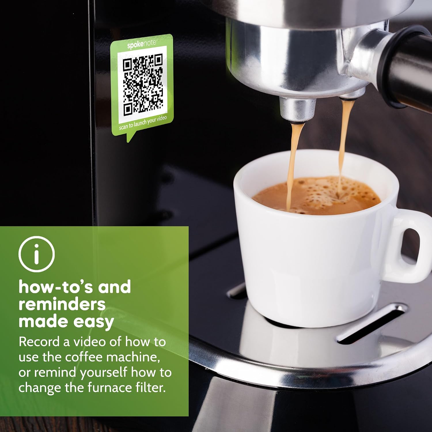 Personalized Video Recording Sticker | Spokenote QR Code Stickers Let You Add Custom Videos, Instructions to Anything | 10 Pack - (Green) image 5