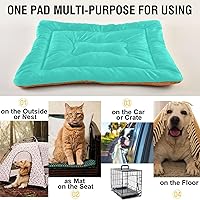 Vista 47 de Dog Bed Mat Soft Comfortable Anti-Slip Bottom Pet Mat Washable Cat Kennel Crate Pad for Small Medium Large Pets 18x24in Hot Pink Beige