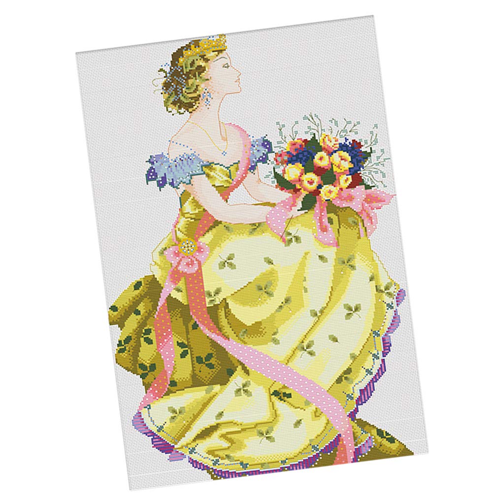 KBOLAE 1 Set Stamped Cross Stitch Kits 11CT Needlework Kits-Spring Queen