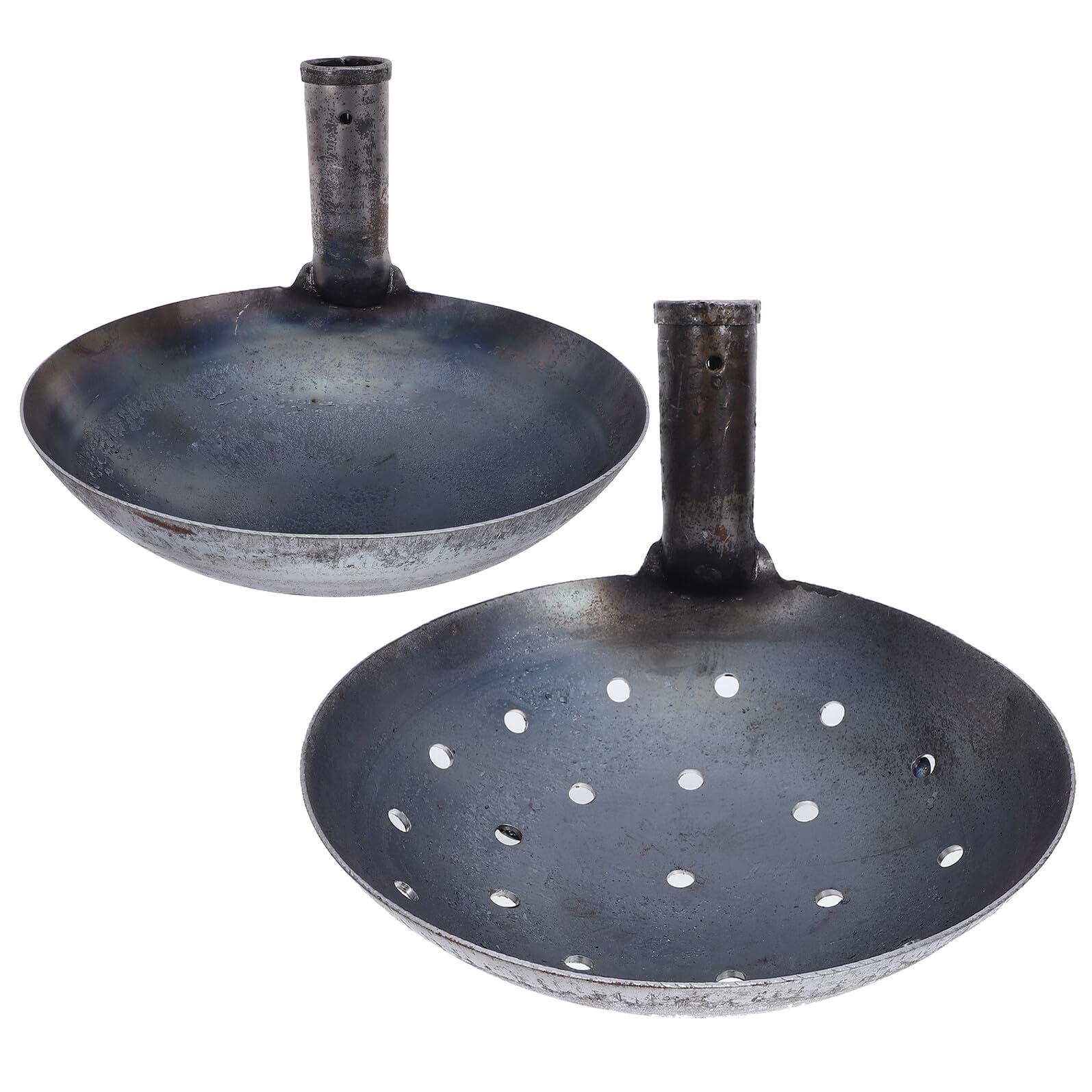 Toyvian 2 Częściowa Metalowa Siewka z Dziurkami Do Przesiewania Gleby i Obornika Ergonomiczna Łopatka Do Sadzenia i Pielęgnacji Roślin Wytrzymała Łopatka i Przesiewania Ziemi Ogrodzie