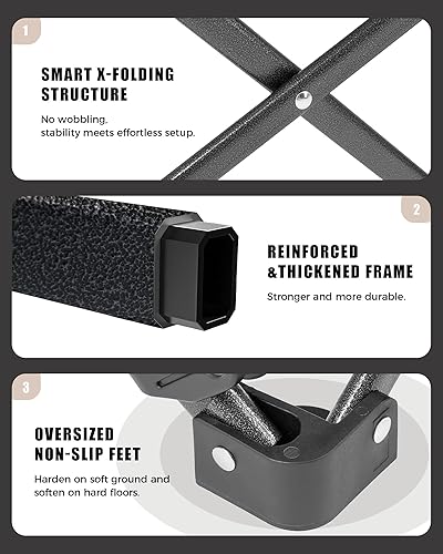 Miniatura 7 de KingCamp Silla de campamento acolchada de gran tamaño, silla plegable de mariposa XL cómoda para exteriores con bolsa de transporte, silla de