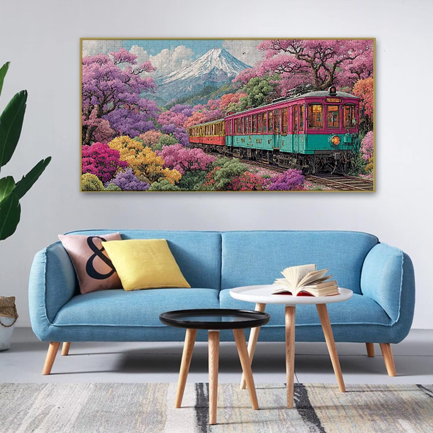 Puzzle dla dorosłych 1100 elementów, puzzle pociągów górskich, puzzle dla dorosłych klasyczne i od 14 lat junior, rodzinne puzzle rozrywka w domu prezent 87x42cm l-839