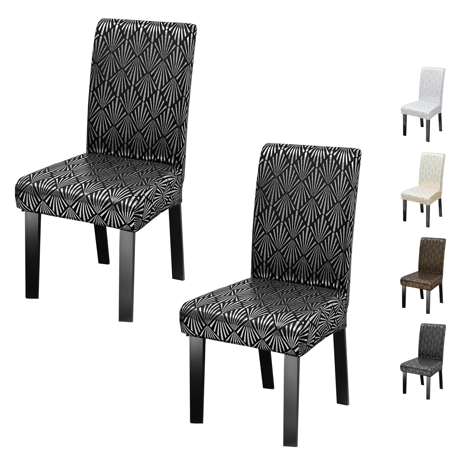 Housses de chaises Parsons noires extensibles pour salle à manger