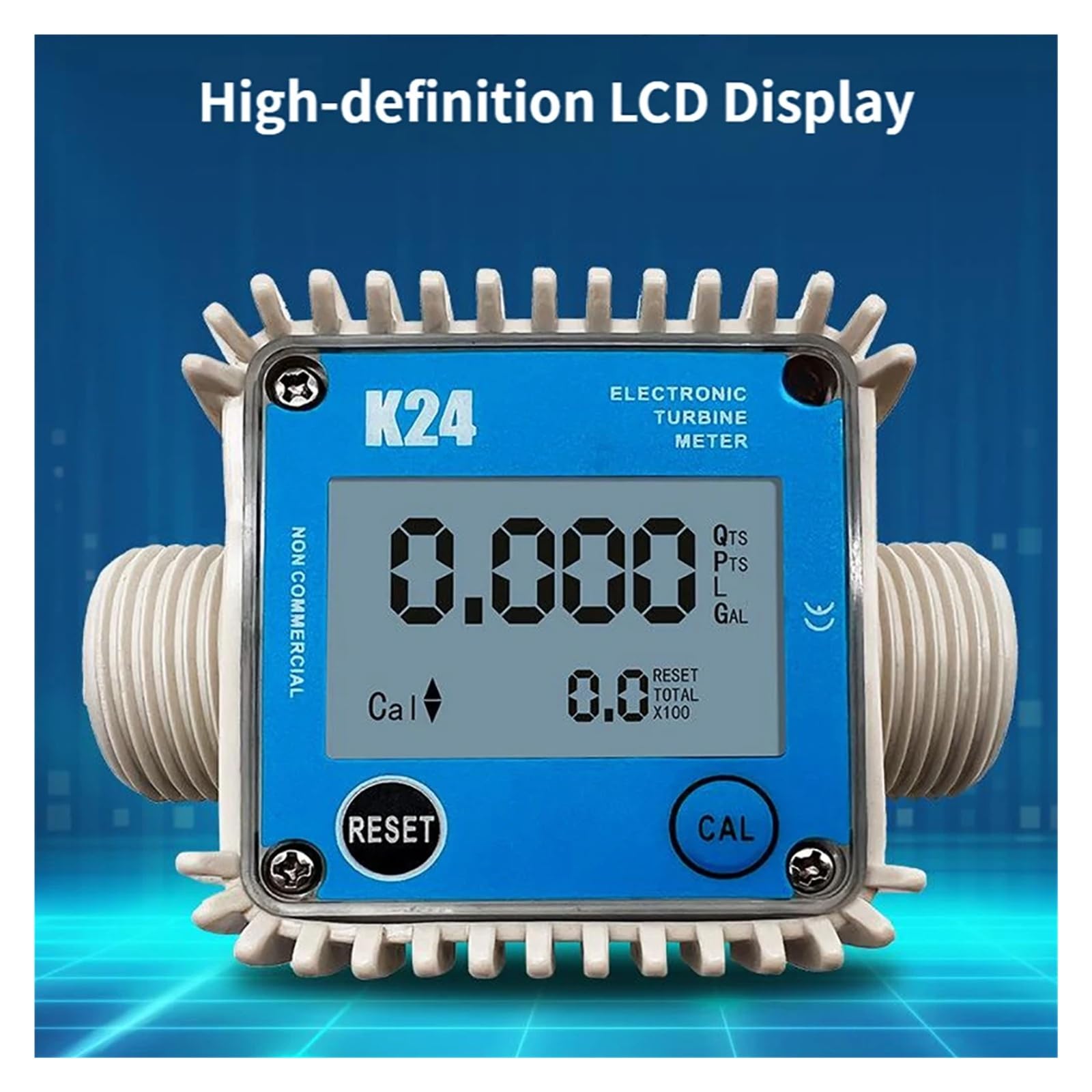 Caudalímetro electrónico de turbina K24 1 pulgada, DN25, rosca externa plástico, caudalímetro alta precisión for agua, combustible Baja repetibilidad(Model1)