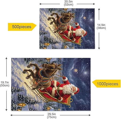 Miniatura 5 de Christmas Santa Claus Jigsaw Puzzles for Adults 1000 Pieces,Colorful Puzzle with Mesh Storage Bag,Learning Educational Puzzles for Gift 2011935
