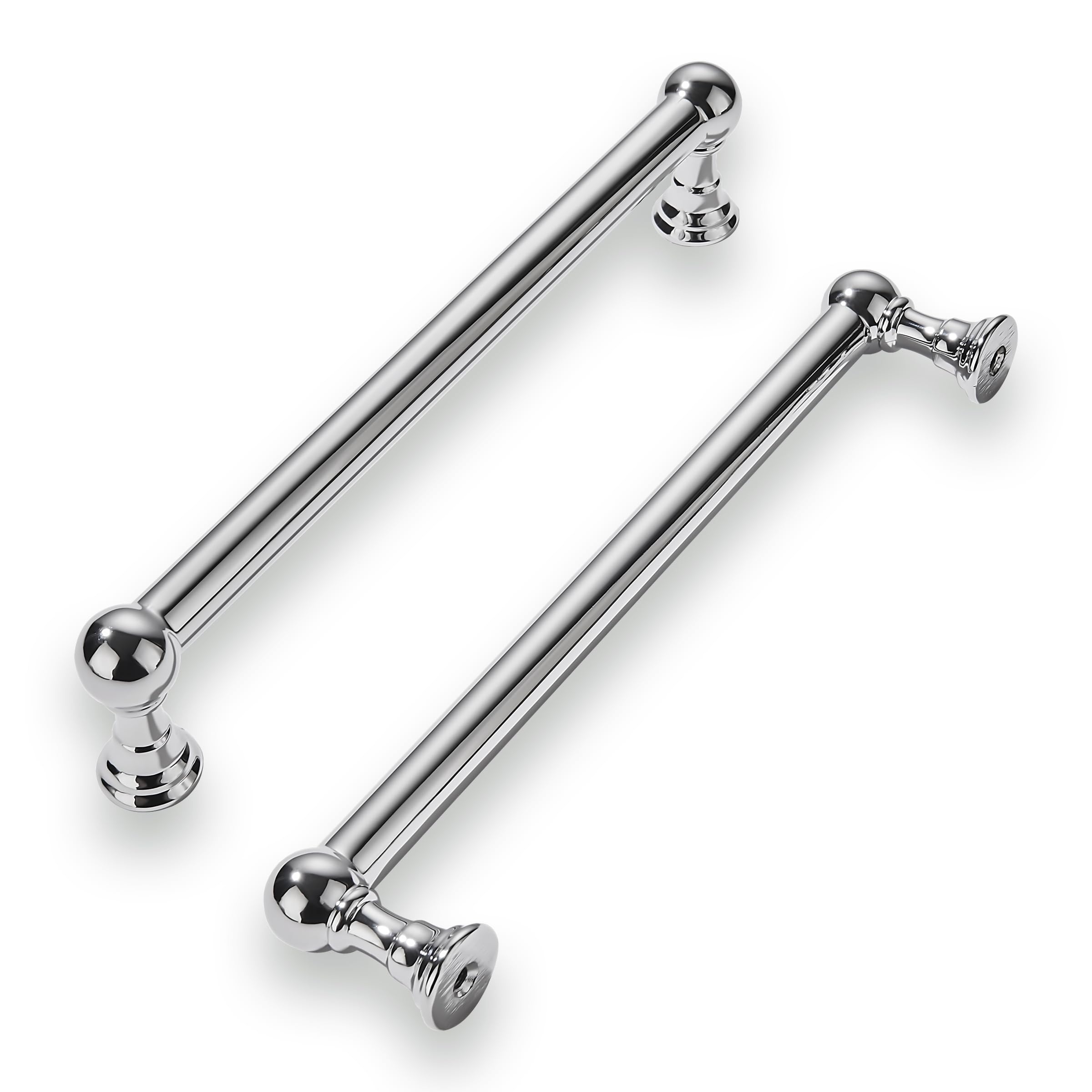 khtumeware 2 Pack 6 Inch Hole Center Polished Chrome Cabinet Pulls Heavy Duty Solid Cabinet Handles cabinets Dressers Kitchens Handles Bathroom