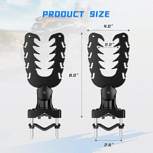 Miniatura 7 de KEMIMOTO Soporte de herramientas para ATV, soporte de herramienta de caza, agarres de arco con correas de goma compatible con bicicleta de caza,