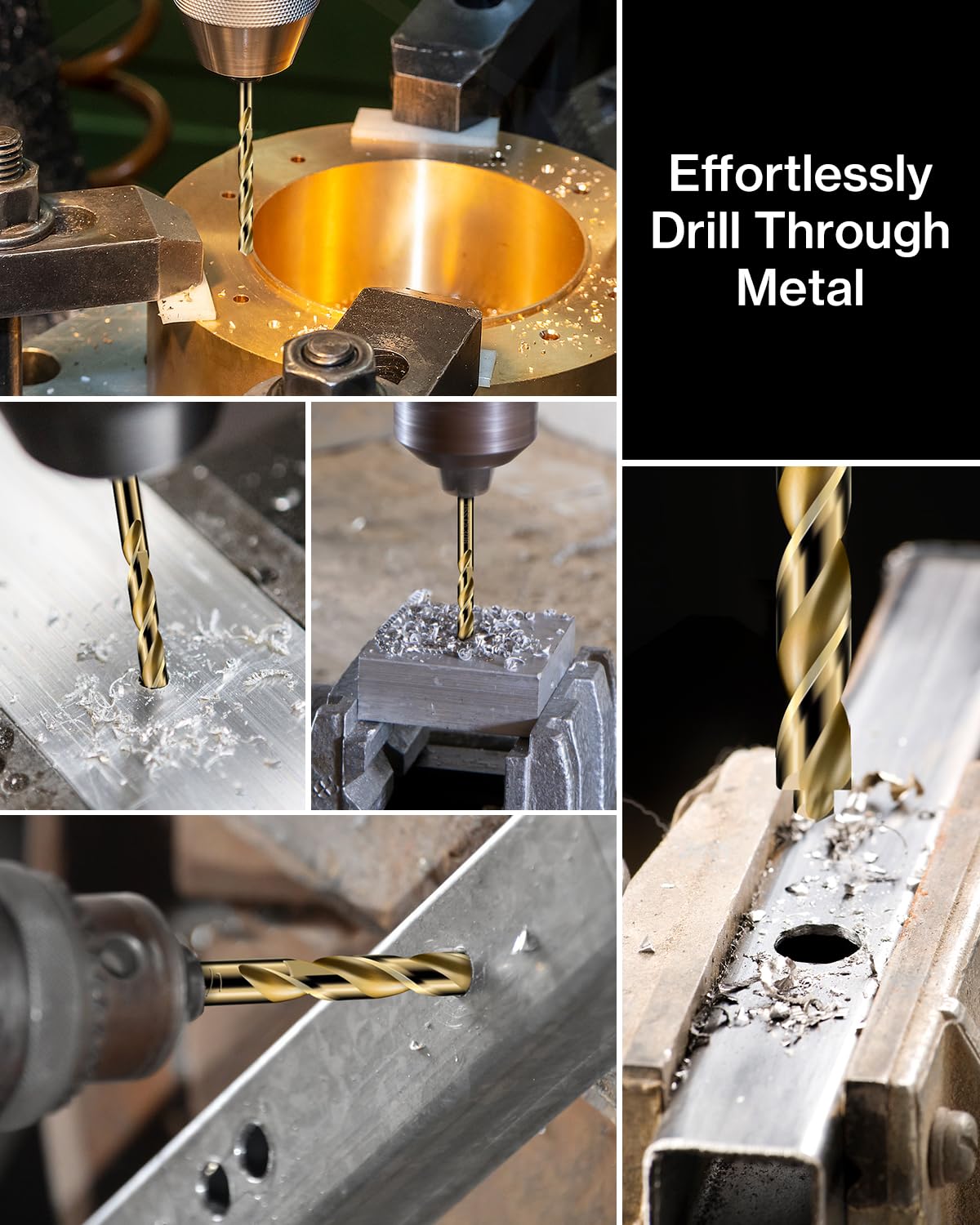 M35 Cobalt Drill Bit Set for Metal (1/16"–3/8"), Includes Step Drill Bits for Enlarging Holes – 20 PCS