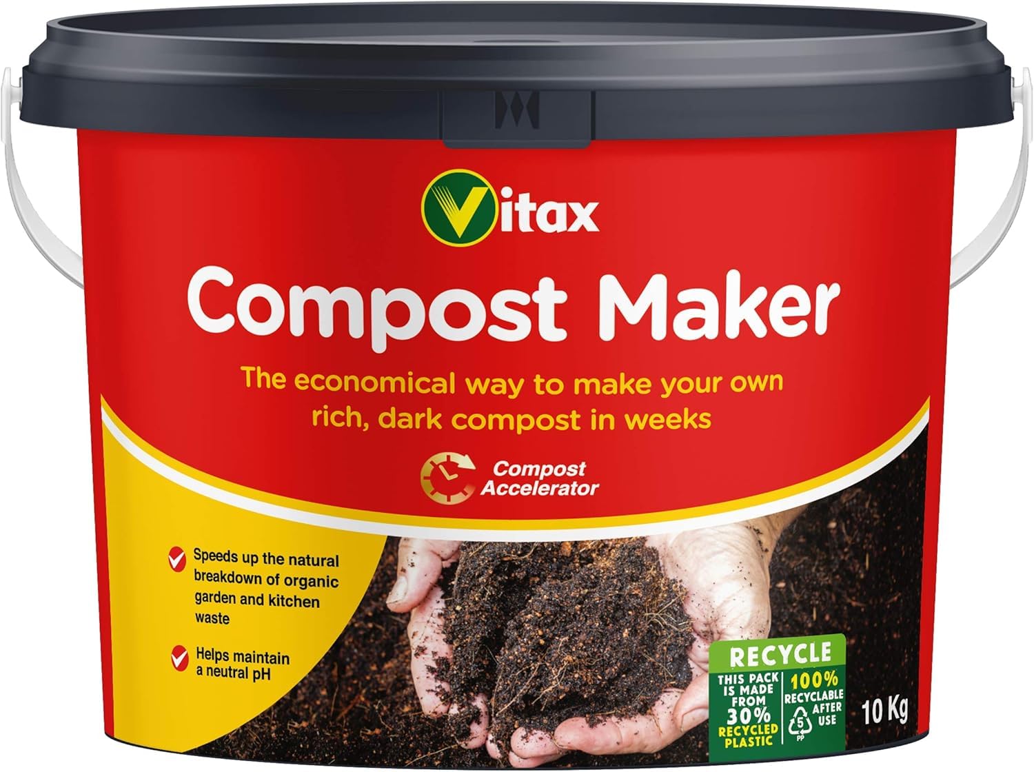 Vitax Compost Maker 10kg Bulk Pack – Professional Compost Accelerator – Speeds Up Organic Waste Breakdown – High-Strength Garden Waste Digester for Rich Dark Soil – Treats Large Grass & Scraps